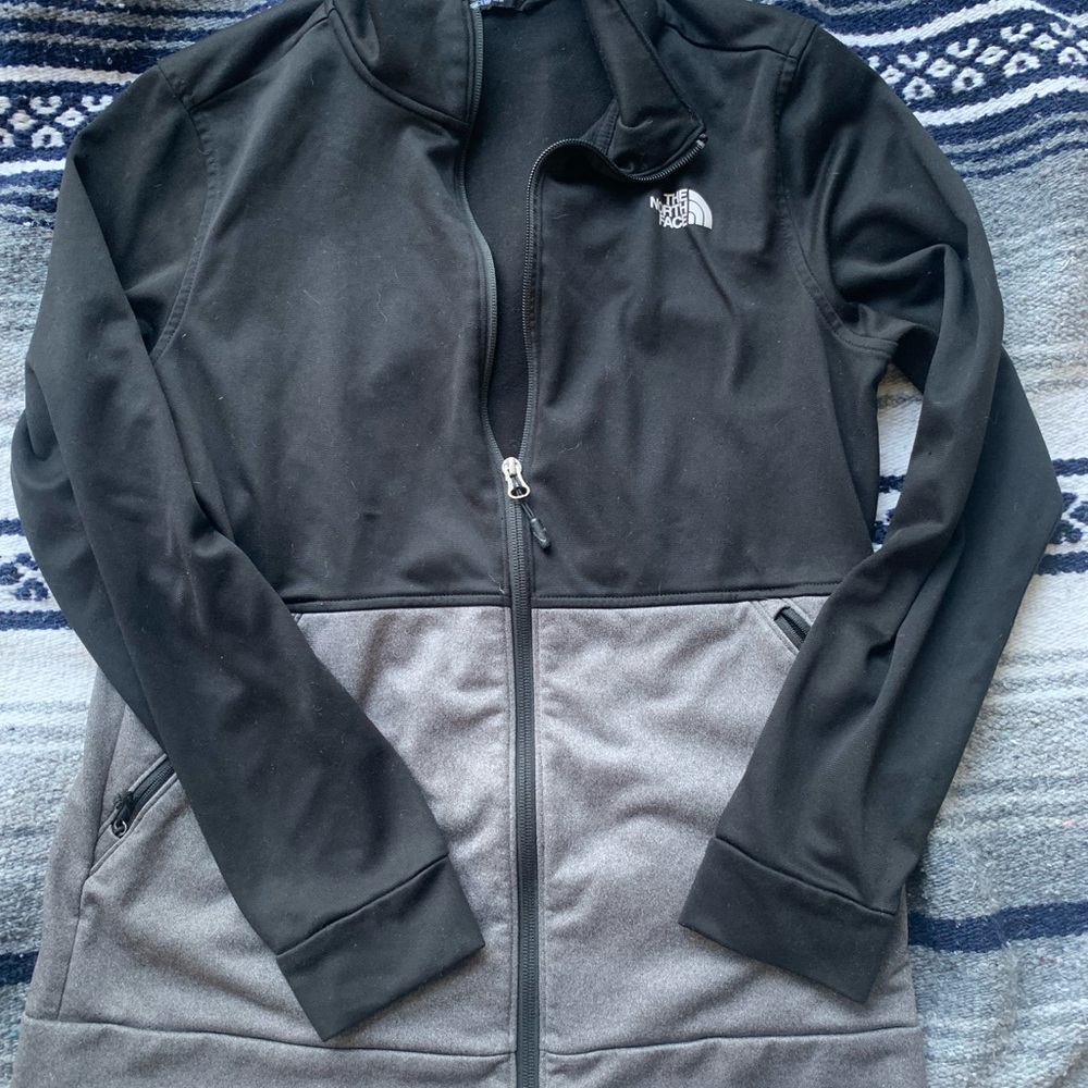 The North Face Black and Gray Jacket Full Zip w/Pockets Size Médium